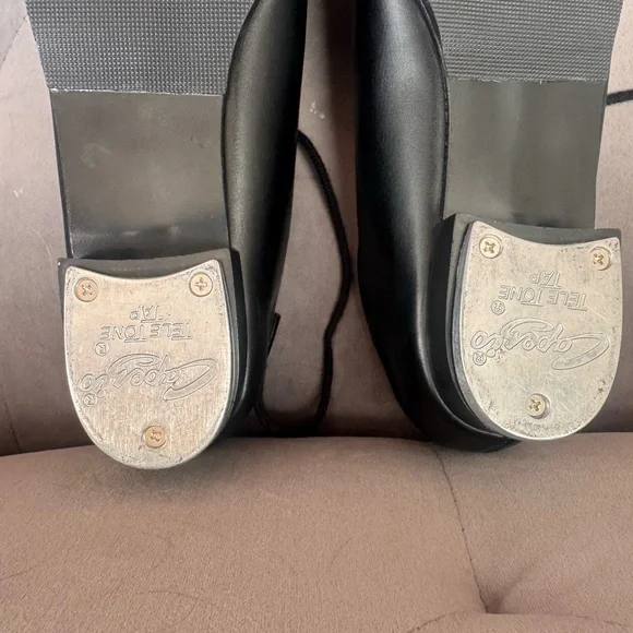 Capezio tic tap toe tap shoes Oxford lace up black size 4 rn #63356 - Picture 10 of 11